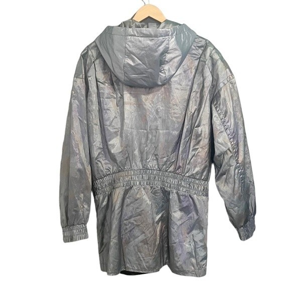 Vintage Obermeyer Metallic Blue Green Penelope Hooded Ski Jacket Size Large - Picture 3 of 11